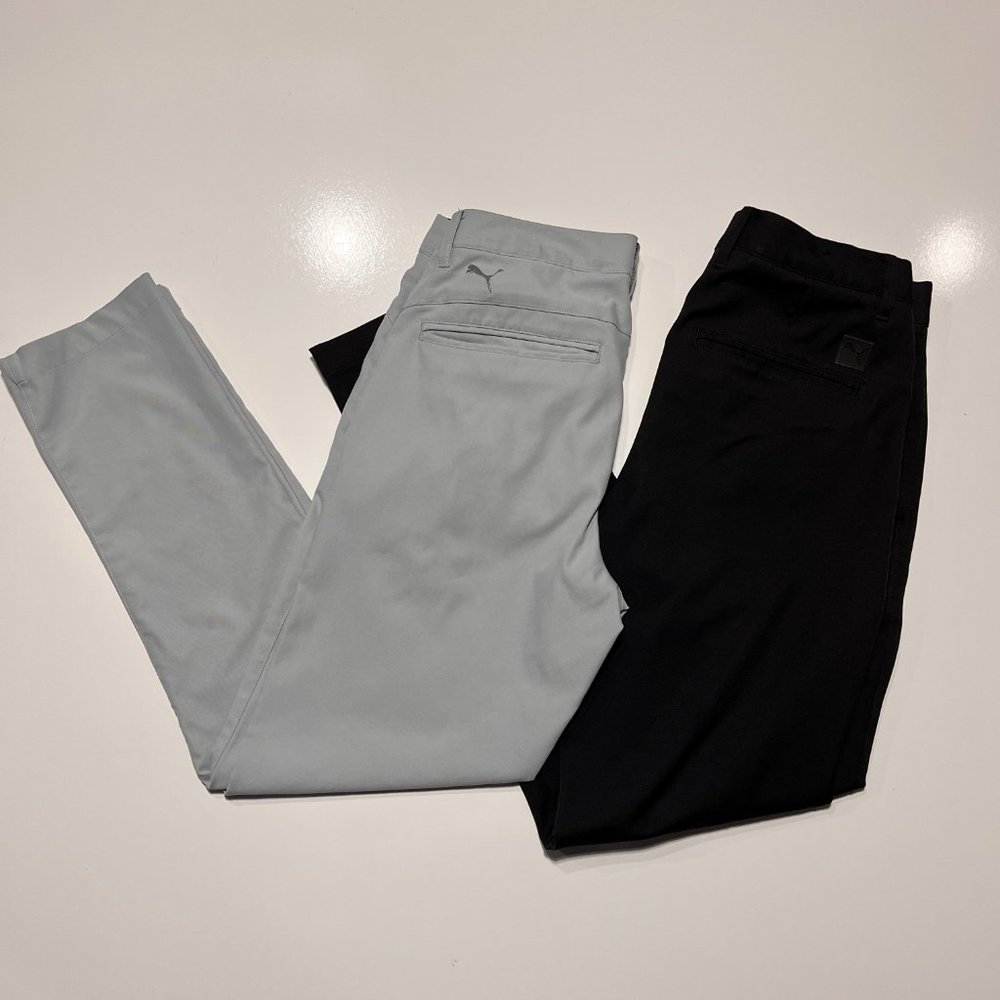 Puma Men's Gray and Black Pants